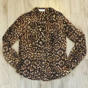Calvin Klein leopard print button up
